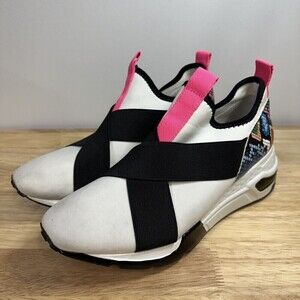 Steve Madden Cryme White Rainbow Snakeskin Womans Sz 8